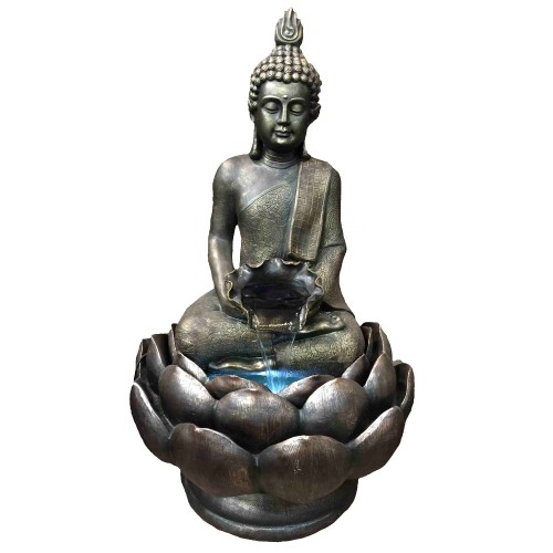 115cm Buddha on Lotus Fountain - Buddha / Cultural - PRODUCTS