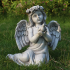 20cm Sitting Angel Holding Bird Statue