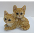 19cm Two Cats Statue