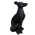 41cm Sitting Dog Glossy Black